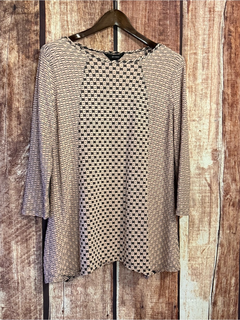 Ali Miles Patterned Long Sleeve Tunic